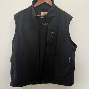 Rafter C Men’s XL Black Soft Shell Zip Front Vest Western Rodeo Ranchwear FLAW
